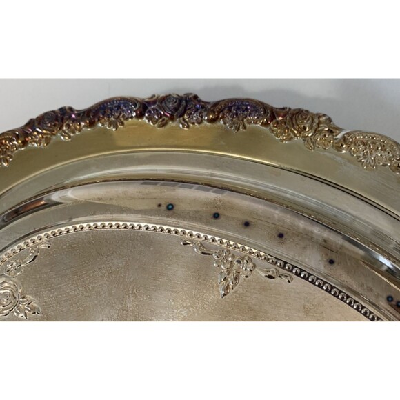 Wm. A Rogers Oneida Covered Double Vegetable Ornate Serving Dish Vintage '75 USA - Picture 6 of 6